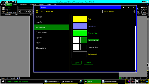 pressing Apply button